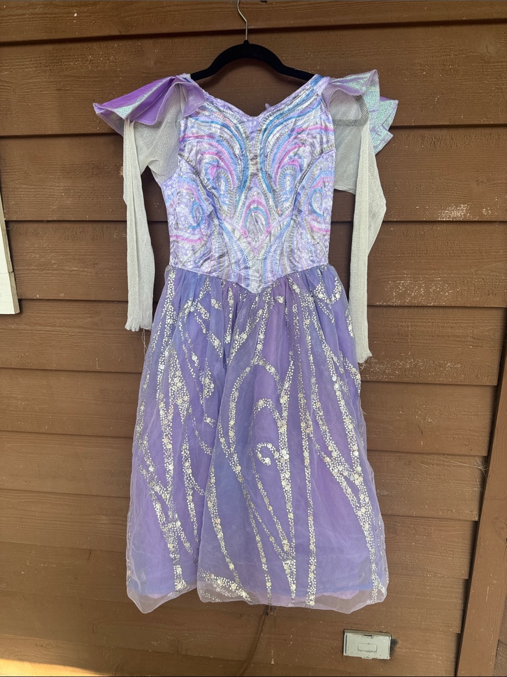 Wicked Glenda Lavender Glitter Princess Dress for Girls size S (4-6)
